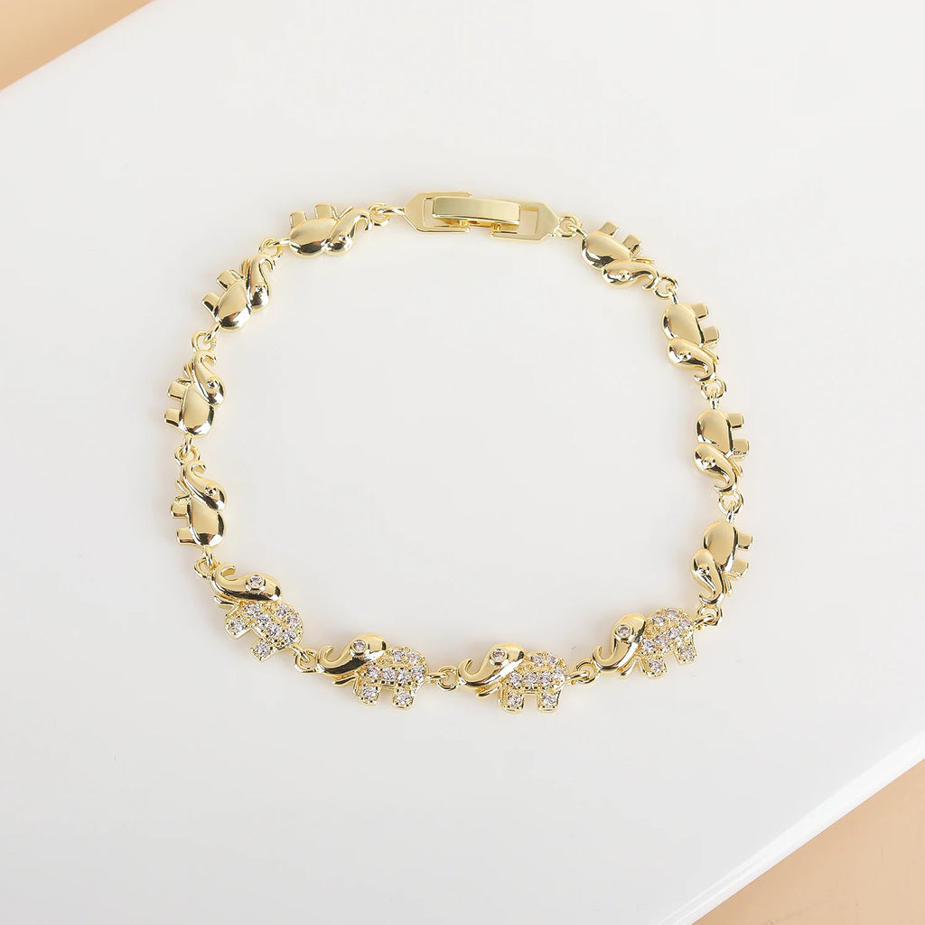Graces Elephant Animal Charm Bracelet for Ladies Jewelry