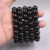 Agate Bracelet 12mm Round Bead Chain 55-60mm Woman Man