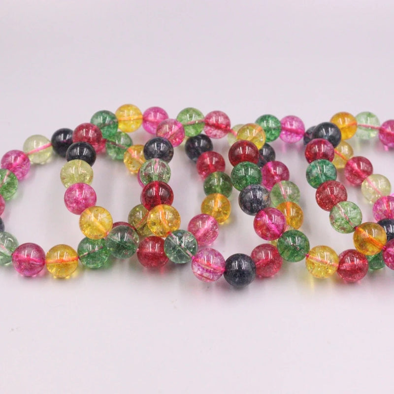 Tourmaline Bracelet 12mm Bead Chain 55-60mm Woman