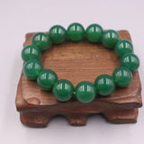 Green Agate Bracelet 13mm Round Bead Link Chain 55-60mm