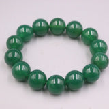 Green Agate Bracelet 13mm Round Bead Link Chain 55-60mm