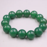 Green Agate Bracelet 13mm Round Bead Link Chain 55-60mm