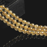 Natural Rutilated Quartz Beads 6-8mm Round 15 Inch Strand RL05