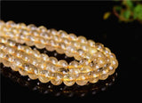 Natural Rutilated Quartz Beads 6-8mm Round 15 Inch Strand RL05
