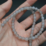 Matte Dull Polished Gray Agate Stone Round Beads 4mm 6mm 8mm 10mm