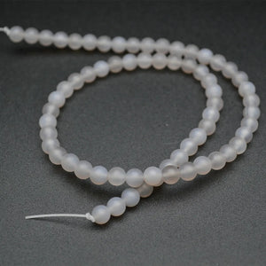 Matte Dull Polished Gray Agate Stone Round Beads 4mm 6mm 8mm 10mm