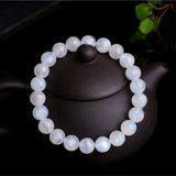 Rainbow Moonstone Beaded Bracelet Flash Moonstone Stretch Bracelet