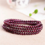 Rhodolite Garnet Beaded Bracelet 3.5mm 4mm 5mm Beads Bangle
