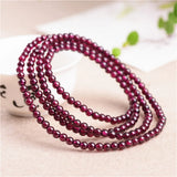 Rhodolite Garnet Beaded Bracelet 3.5mm 4mm 5mm Beads Bangle