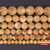 Natural Stone Citrine Loose Beads Round Quartz Crystals