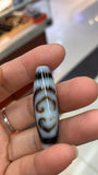 Natural Tibetan Agates Dzi Beads Double Heart Vajra 38x12x2.50mm