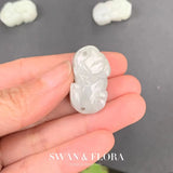 Natural Burma Jade Buddha Necklace Pendant Green Myanmar Jade PIXIU