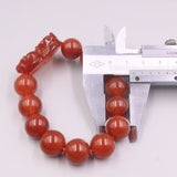 Red Agate Bracelet 14mm Pixiu Round Bead Chain 55-60mm Men Women