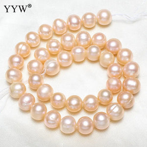 Pink Cultured Freshwater Pearl Beads 10-11mm DIY Necklace Jewelry 15 Inch Strand