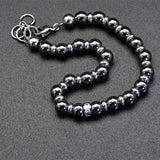 6mm Hematite Beads Stainless Steel Bracelet Men Women
