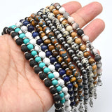6mm Hematite Beads Stainless Steel Bracelet Men Women