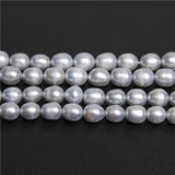 Baroque Pearl Beads 3-8mm Freshwater Gray Oval Pearls Jewelry Making DIY 14''