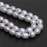 Baroque Pearl Beads 3-8mm Freshwater Gray Oval Pearls Jewelry Making DIY 14''