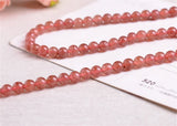 AA Strawberry Quartz Beads 5mm-12mm Round 15" Strand
