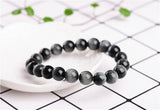 Eagle Eye Stone Beaded Bracelet 8mm 10mm 12mm Bangle