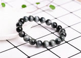 Eagle Eye Stone Beaded Bracelet 8mm 10mm 12mm Bangle