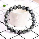 Eagle Eye Stone Beaded Bracelet 8mm 10mm 12mm Bangle