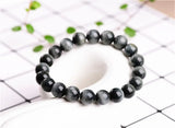 Eagle Eye Stone Beaded Bracelet 8mm 10mm 12mm Bangle