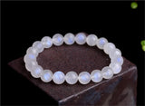 Rainbow Moonstone Beaded Bracelet 9-10mm Flash Moonstone Bangle BR040