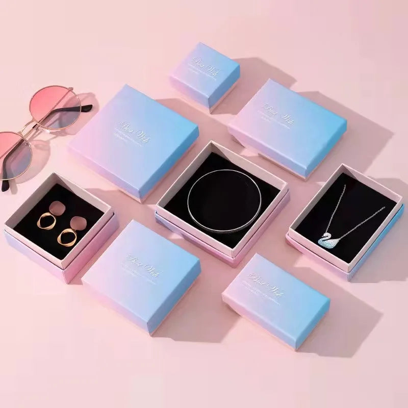 Gradient Box Earring Ring Packaging Necklace Bracelet Box