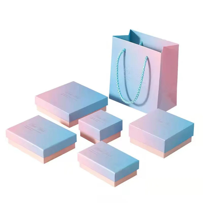 Gradient Box Earring Ring Packaging Necklace Bracelet Box