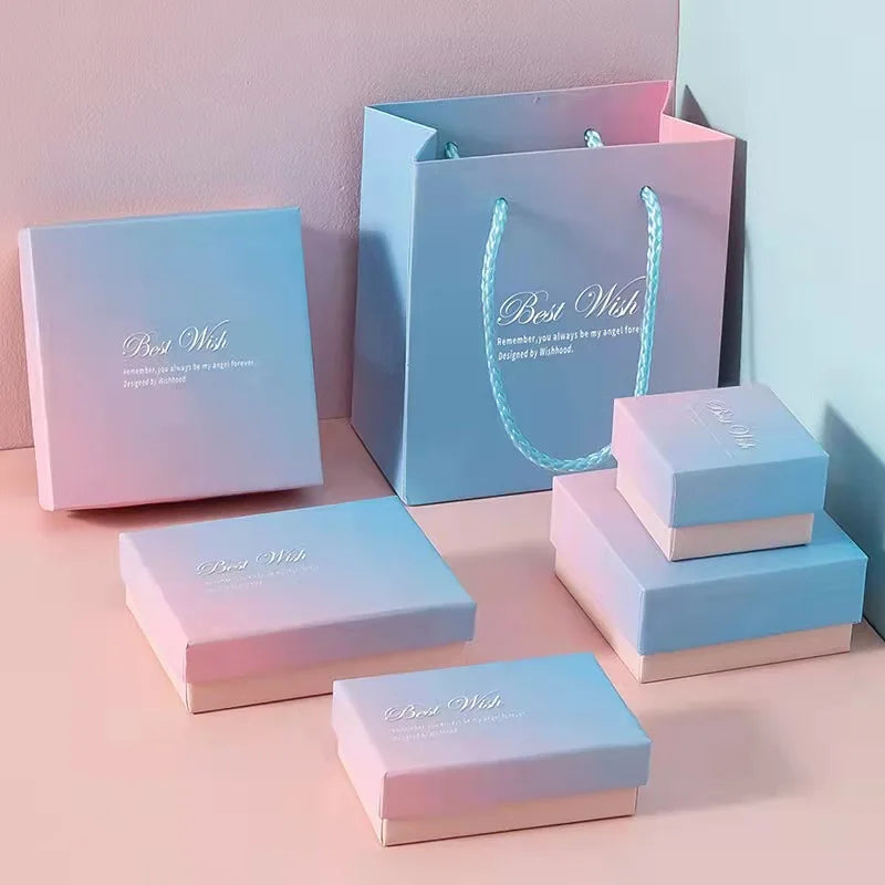 Gradient Box Earring Ring Packaging Necklace Bracelet Box