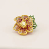 Gradient Morning Glory Green Leaf Pendant Sweet Flower Necklace