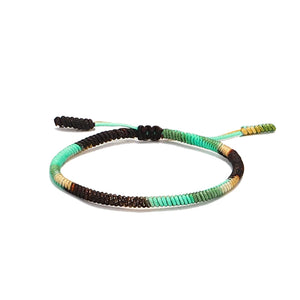 Gradient Colors Tibetan Buddhist Lucky Rope Bracelet