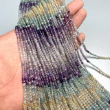 Gradient Fluorite Faceted Round Stone Beads for Jewelry Making