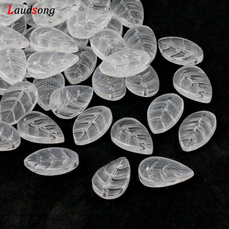 Gradient Czech Glass Beads Leaves Shape For Jewelry Making