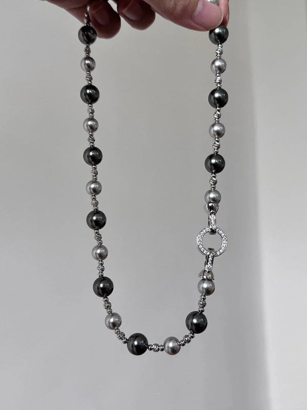 Gradient Pearl 925 Silver Chain, Unique High Sense