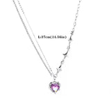 Gradient Purple Zircon Star Heart Necklace Y2K Crystal