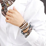 Shell Pearls Leather Wrap Bracelet for Women
