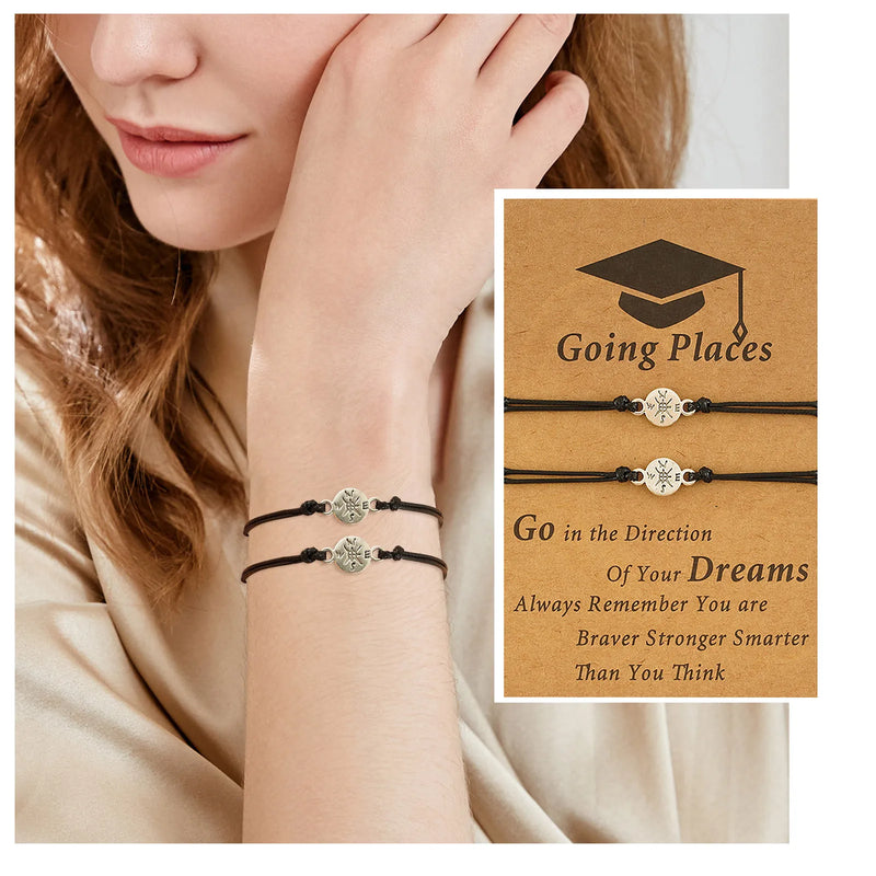 Graduation Card Bracelets Gift Adjustable Wax String Bracelets