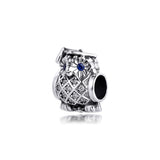 925 Silver Graduation Owl Charm for Bracelet DIY Gift