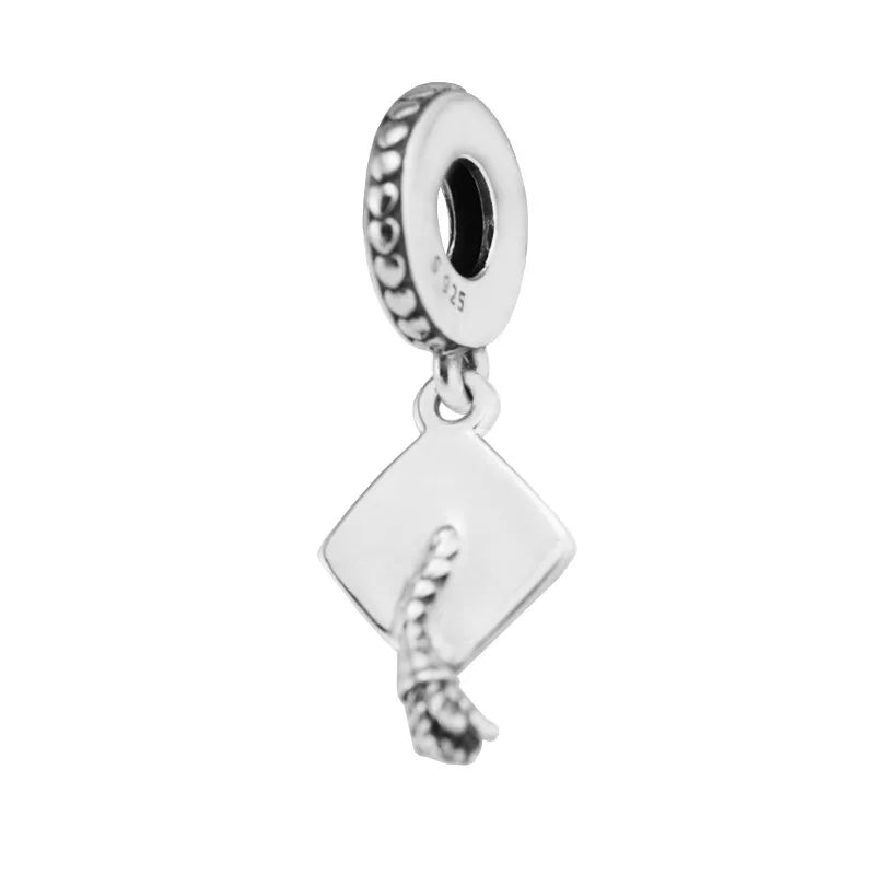 925 Silver Graduation Owl Charm for Bracelet DIY Gift