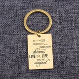 Inspirational Graduation Keychain: GO CONFIDENTLY, LIVE THE LIFE YOU'VE imagined