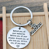 Grad Keychain, Behind You Memories Inspirational Graduation Gift