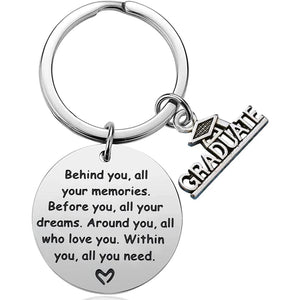 Grad Keychain, Behind You Memories Inspirational Graduation Gift