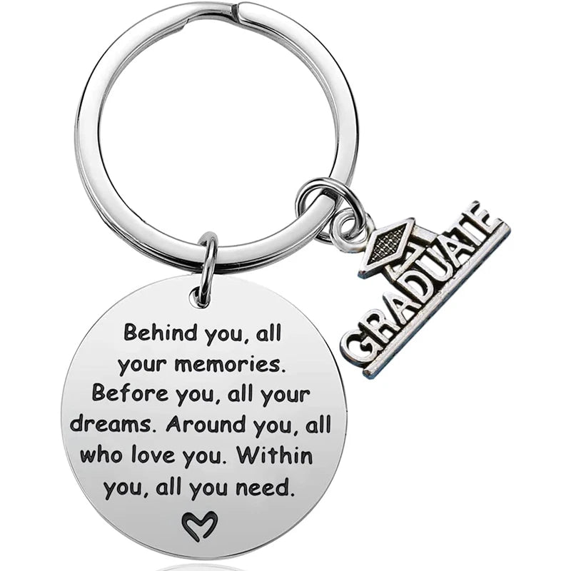 Grad Keychain, Behind You Memories Inspirational Graduation Gift