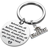 Grad Keychain, Behind You Memories Inspirational Graduation Gift