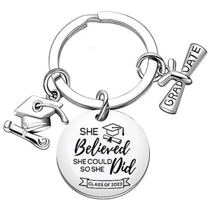Graduation Senior Key Chain Stainless Steel Keychain Keyring