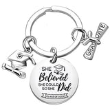 Graduation Senior Key Chain Stainless Steel Keychain Keyring