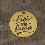 Live Your Dream Inspirational Graduation Pendant Charm