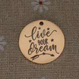 Live Your Dream Inspirational Graduation Pendant Charm